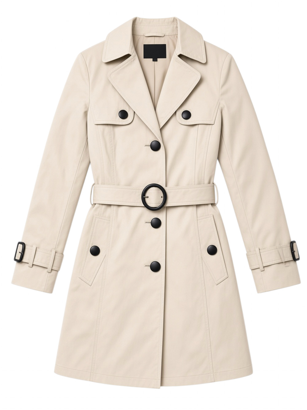 Banana Republic Vintage Trench Coat 2007 Beige Belted 2000s Mid Length Jacket XS